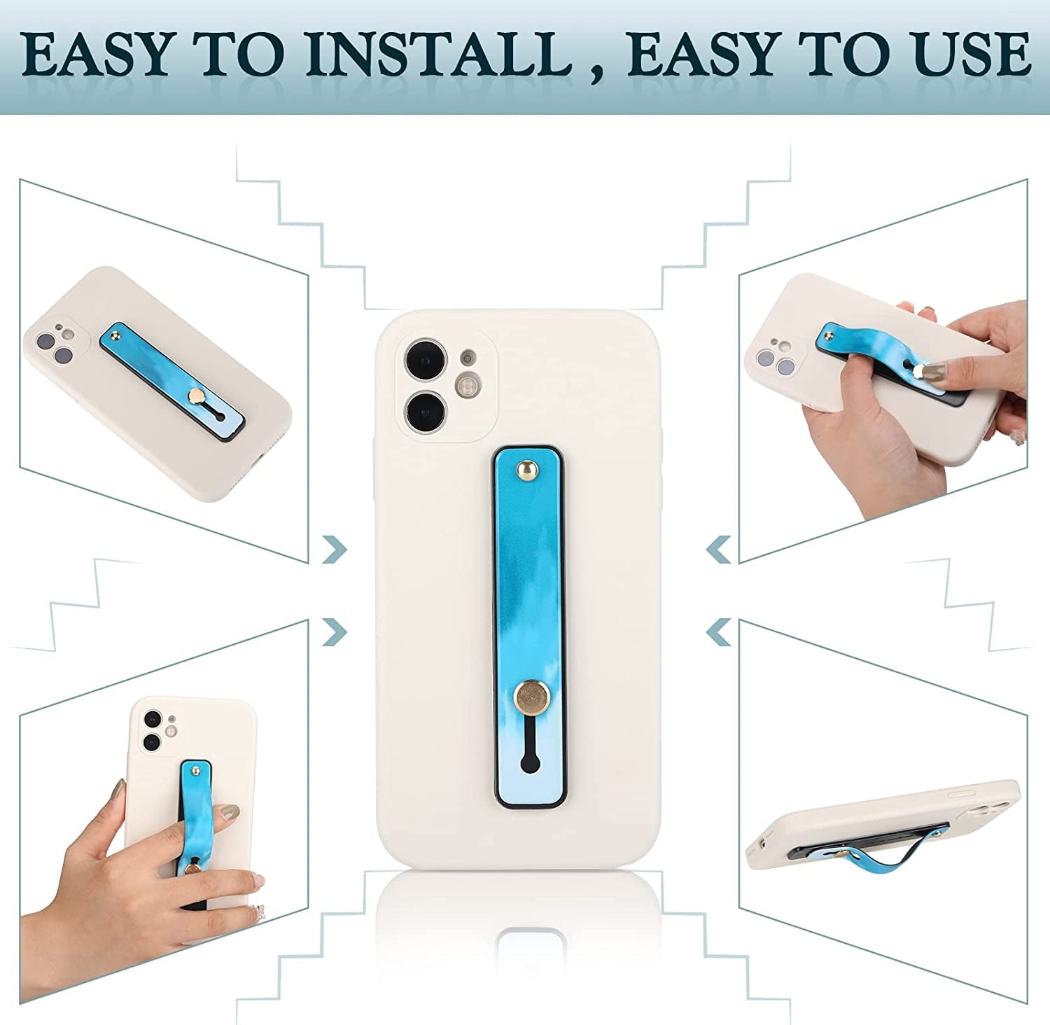 Weewooday 6 Pieces Phone Strap Grip Holder Finger Cell Phone Grip Telescopic Phone Finger Strap Stand Universal Finger Kickstand for Most Smartphones (Tie Dye Colors)  Weewooday   