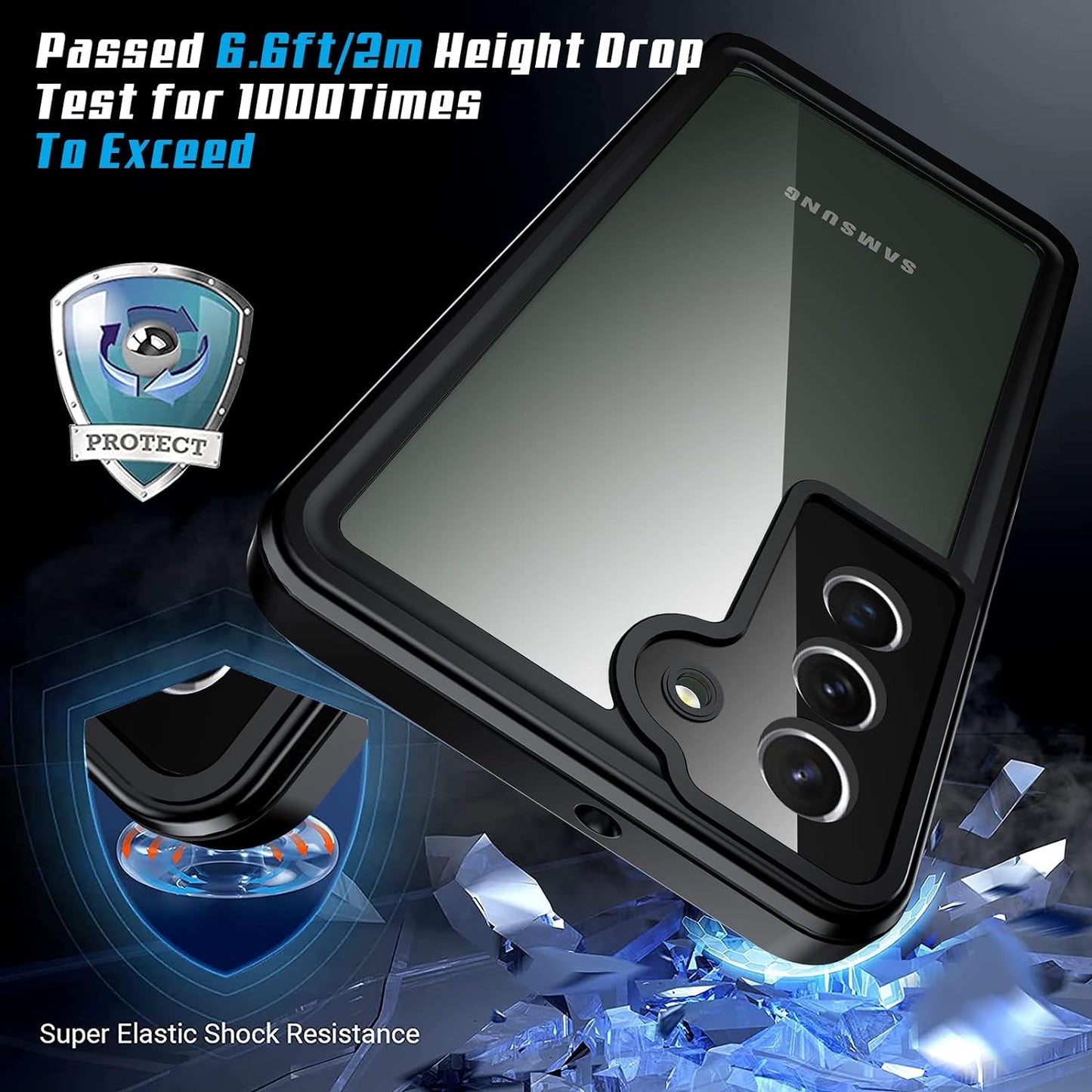 Joytra for Samsung Galaxy S22+ plus Case,S22 plus Case with Screen Protector,Ip68 Waterproof Shockproof Dirtproof Sandproof Full Body Heavy Duty Protective Case for S22 plus 5G 6.6 Inches (Black)  Joytra   