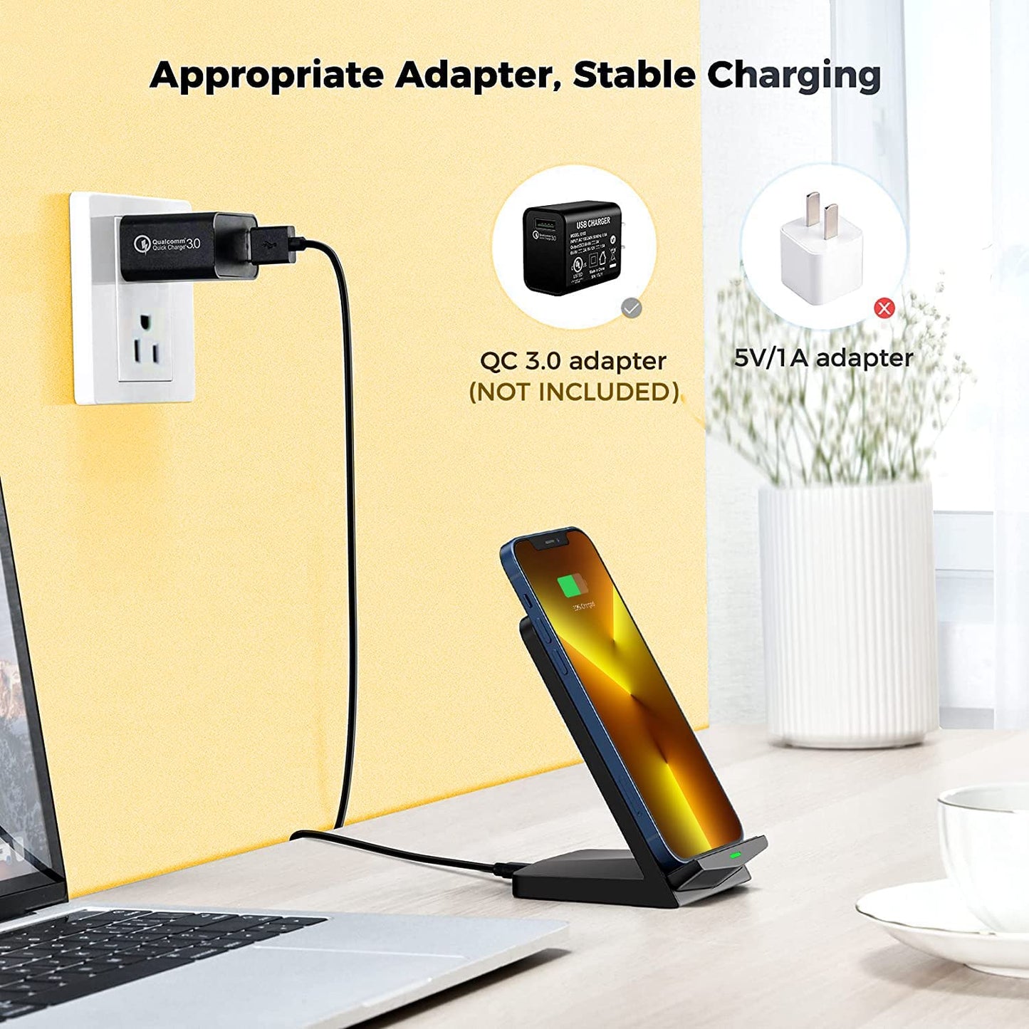 𝟮𝟬𝟮𝟯 𝗡𝗲𝘄 Wireless Charger,2 Pack Wireless Charger,Dual-Coil 15W Fast Wireless Charging Stand,Wireless Charger Compatible with Iphone 14 13 12 Pro XR XS 8 plus SE Galaxyphone Series(No Adapter)  GIZNCHA   