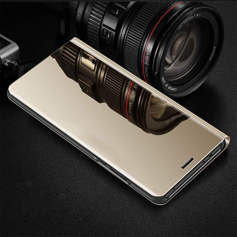 LG V40 Thinq Case Cover EMAXELER Stylish Mirror Plating Flip Full Body Protective Reflection Ultra Thin Hard Anti-Scratch Shockproof Frame for LG V40 / LG V40 Thinq Mirror:Gold  EMAXELER   