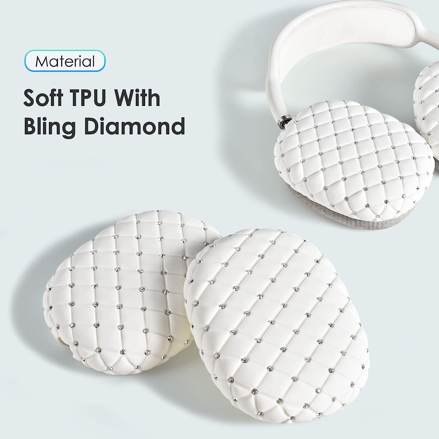 VISOOM Airpod Max Case Cover - Airpods Max Bling Cases Women Crystal TPU Soft Anti-Scratch Protective Girl Accessories for Apple Airpods Max  VISOOM   