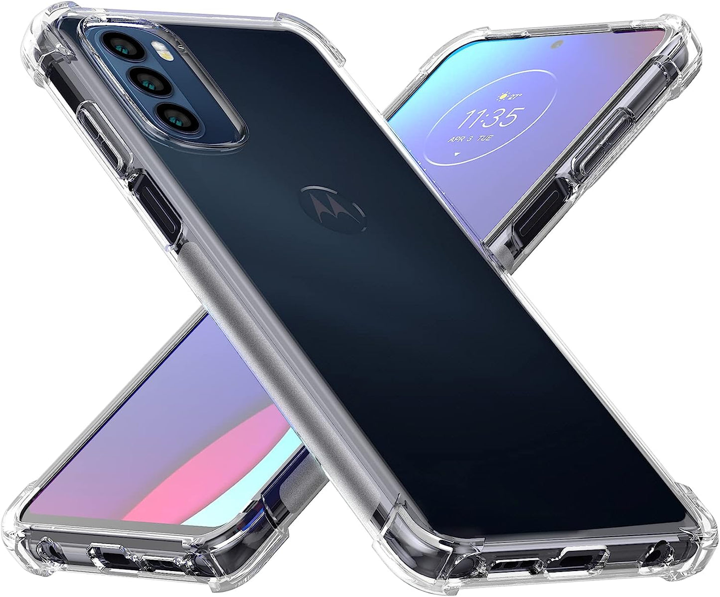 Cresee Crystal Clear Cover with Reinforced Corner Bumper Slim Fit Shockproof Flexible TPU Phone Case for Motorola Moto G Stylus 5G (2022) Transparent  Cresee 4G-Clear G Stylus 4G 