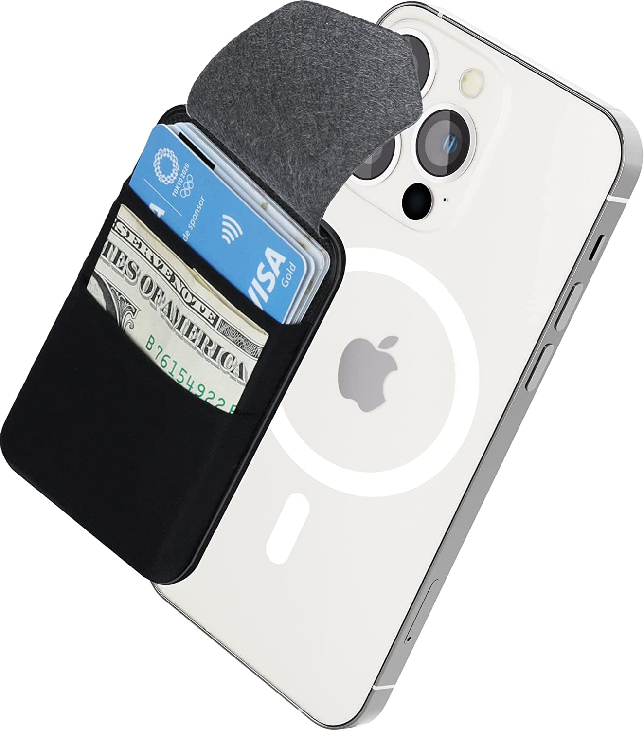 MAGKOTA Magsafe Wallet, Max 5 Cards, Compatible with Iphone 14 Pro Max/14 Pro/14 Plus/14/Iphone 13 Pro Max/13 Pro/13/Iphone 12/12 Pro/12 Pro Max, Detachable Magnetic Card Holder -2 Pockets Black  MAGKOTA   