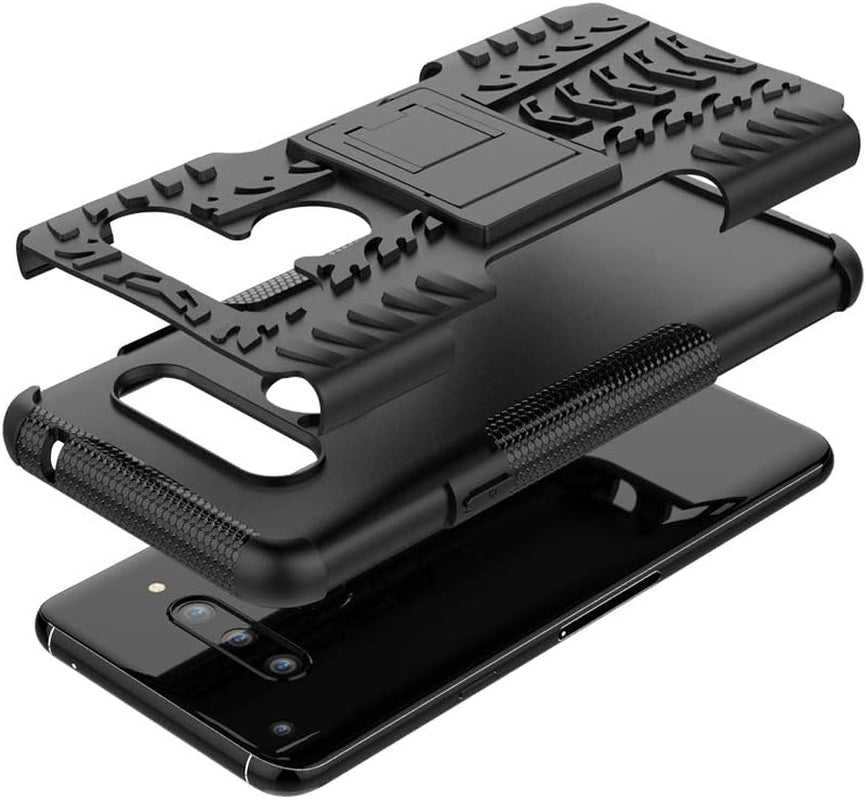 Asuwish Phone Case for LG V40 Thinq with Tempered Glass Screen Protector and Slim Stand Hybrid Heavy Duty Rugged Protective Cell Cover LGV40 Storm V 40 Thin Q V40Thinq LG40 40V 40Thinq Women Black  Asuwish   