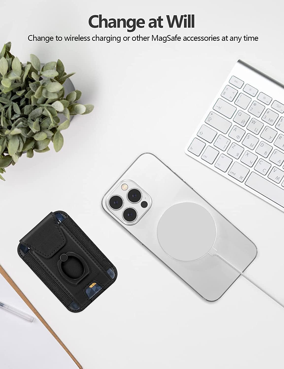 3-In-1 Magnetic Wallet with Phone Grip, Compatible with Magsafe Wallet and Phone Stand, Leather Privacy Flap, Magnetic Phone Wallet Holder with Phone Ring for Iphone 14/13/12 Series, 7 Cards, Black  ExtreLife   