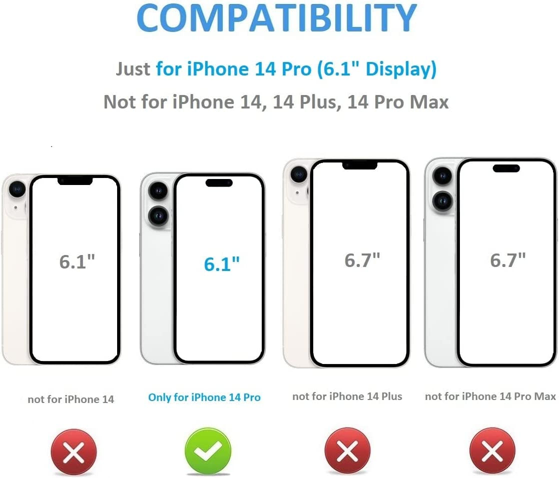 Onetop Compatible with Iphone 14 Pro Wallet Case with Card Holder, PU Leather Kickstand Card Slots Case, Double Magnetic Clasp and Durable Shockproof Cover 6.1 Inch (Brown)  Onetop   