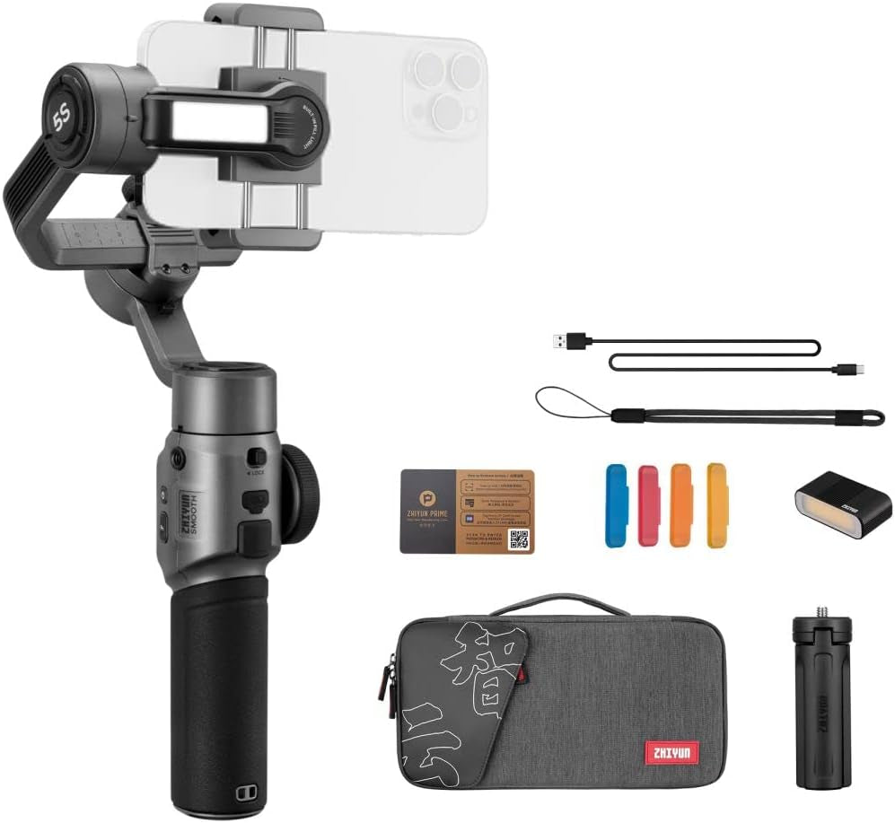 Zhiyun Smooth 5S Combo Gimbal Stabilizer Smartphone Stabilizer for Iphone 13 Pro Max 12 11 XS X XR 8 plus Android Cell Phone  ZHIYUN   