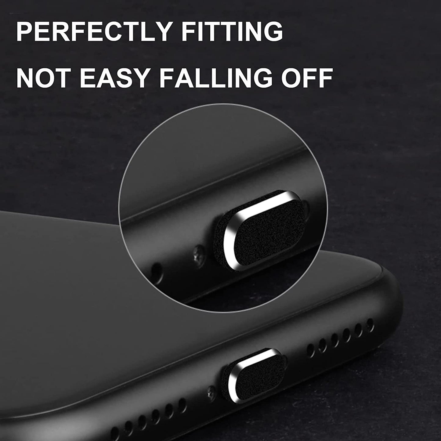 Gavemi Iphone Dust Plug Compatible with Iphone and Airpods, Lightning Port Plug Protector Charging Port anti Dust Cover Includes Speaker Cover (Black)  Bstq   