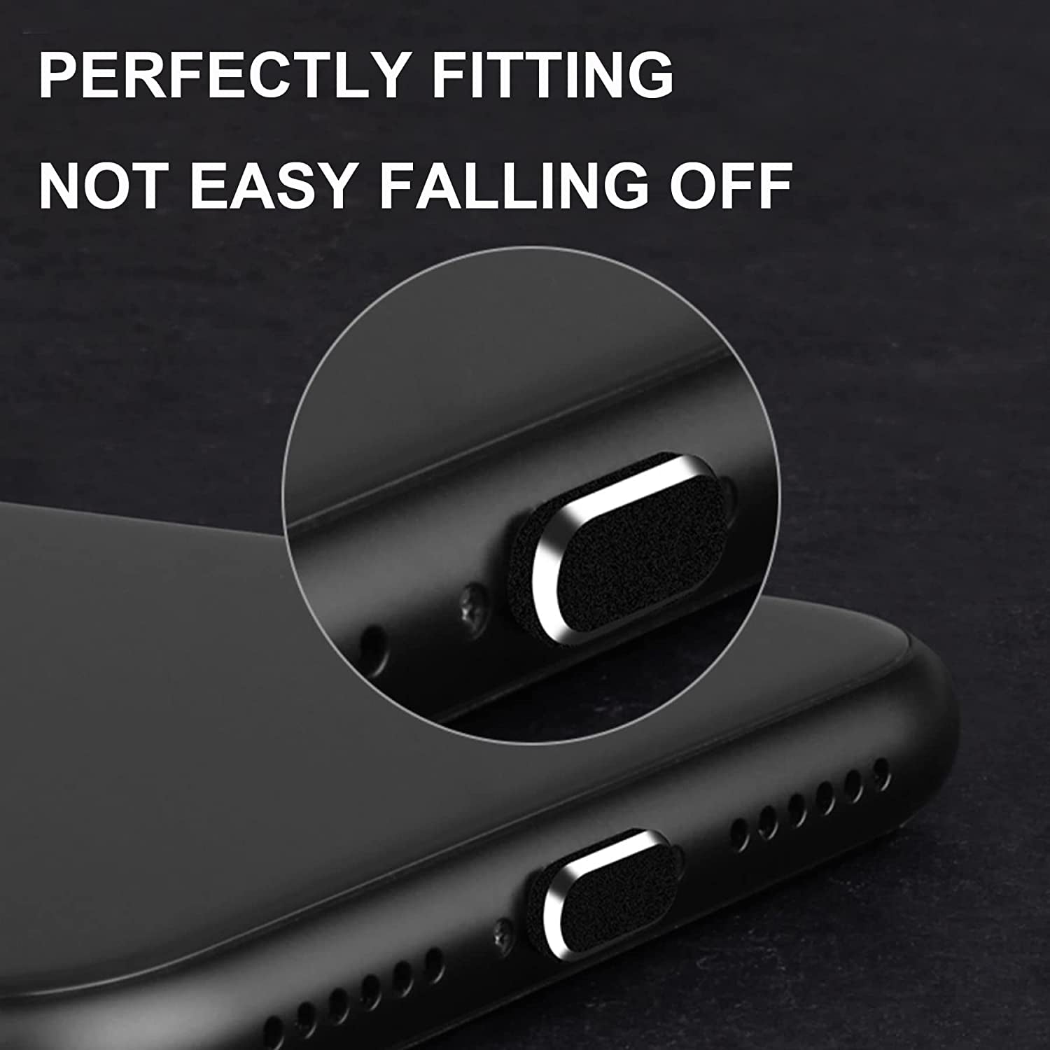 Gavemi Iphone Dust Plug Compatible with Iphone and Airpods, Lightning Port Plug Protector Charging Port anti Dust Cover Includes Speaker Cover (Black)  Bstq   