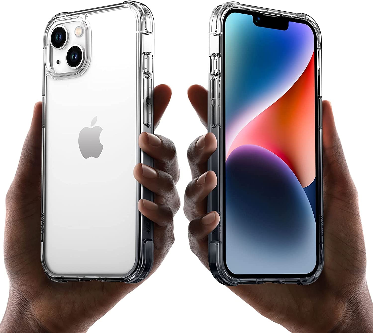 Mkeke for Iphone 13 Case Clear, for Iphone 14 Case Clear, Anti-Yellowing Upgraded Sturdy Case with Bumpers for Iphone 14/13, Gradient Light Black  Shenzhen Make Technology Company Limited   