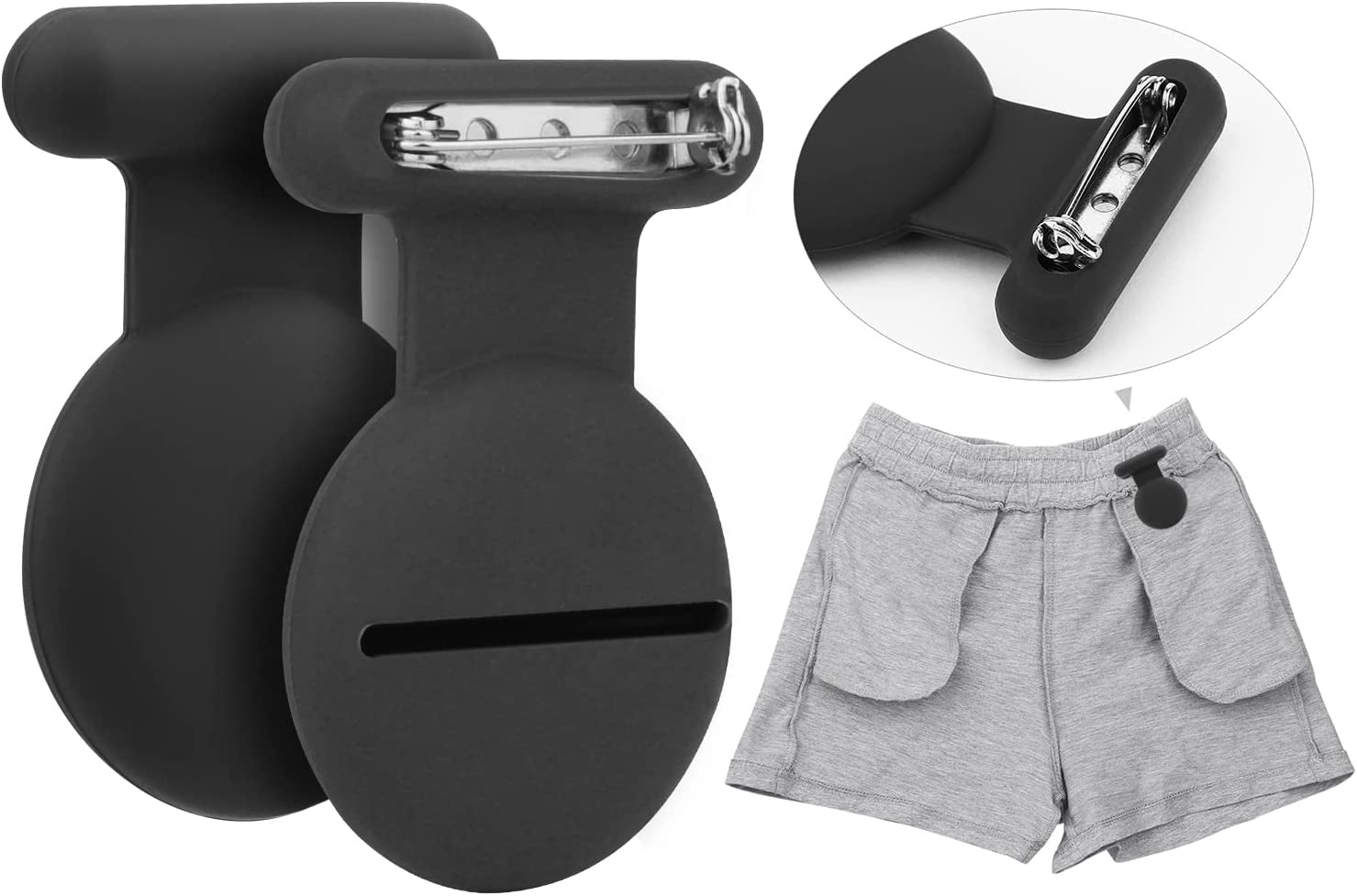 Airtag Hidden GPS Tracker Case,Airtag for Kids,Elderly,Pet,Clothing (Navy Blue&Blue)(Not GPS Included)  WALLFID Pro-2PCS Black  