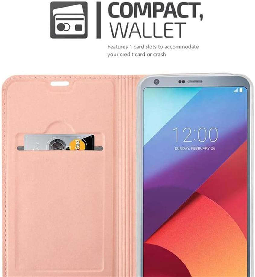 Cadorabo Book Case Compatible with LG G6 in Classy ROSÉ Gold - with Magnetic Closure, Stand Function and Card Slot - Wallet Etui Cover Pouch PU Leather Flip  Cadorabo   