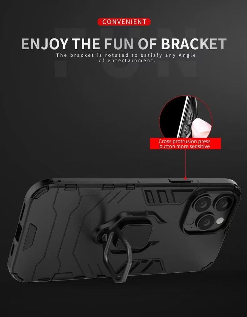 HORTENSE TPU Silicone Phone Case for Xiaomi 12 Pro Ring Stand Armor 360 Cover Protection Drop Resistant Scratch Phone Case Black  HORTENSE   