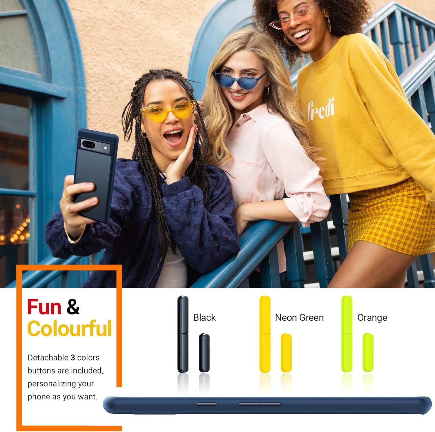 TORRAS Shockproof for Google Pixel 7A Case Blue, [Military Grade Drop Tested] Translucent Slim Protective Hard Back & Soft Edge Cover Phone Case for Google 7A Case,Blue  TORRAS   