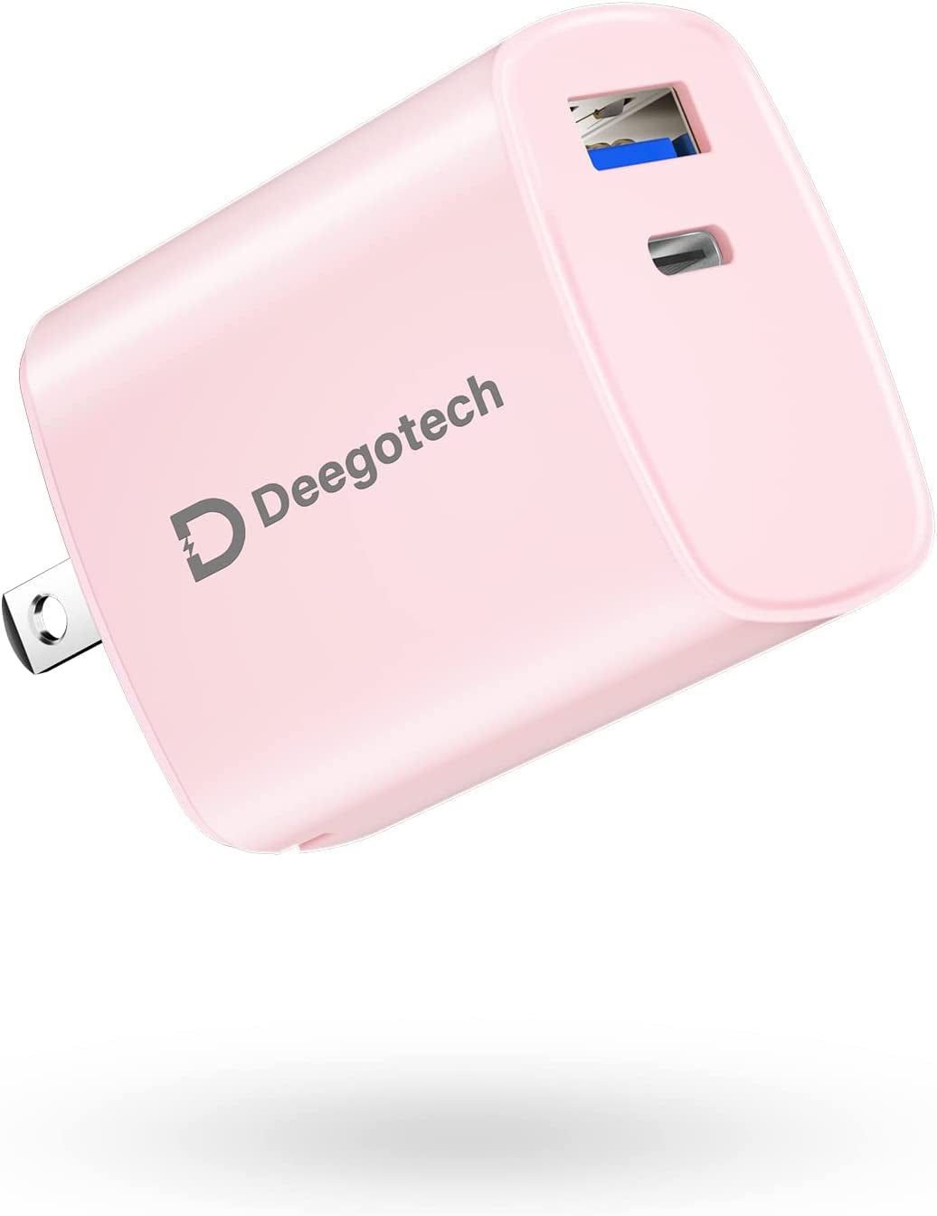 USB C Charger, Deegotech 20W PD Iphone Fast Charger, Dual Port Foldable Plug Type C Charger Compatible with Iphone 14/14 Pro/14 Pro Max/13 Pro Max/12/11/X/Se3, Ipad Pro  Shenzhen JiaYu Electronics Co., Ltd Pink 1Pack 