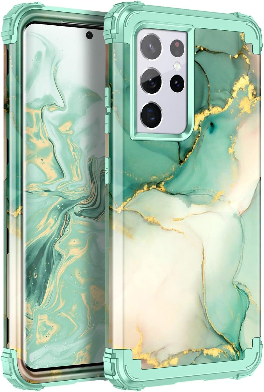 Rancase for Galaxy S21 Ultra 5G Case,Three Layer Heavy Duty Shockproof Protection Hard Plastic Bumper +Soft Silicone Rubber Protective Case for Samsung Galaxy S21 Ultra 5G 6.8 Inch,Purple Mandala  Rancase Mint Green  