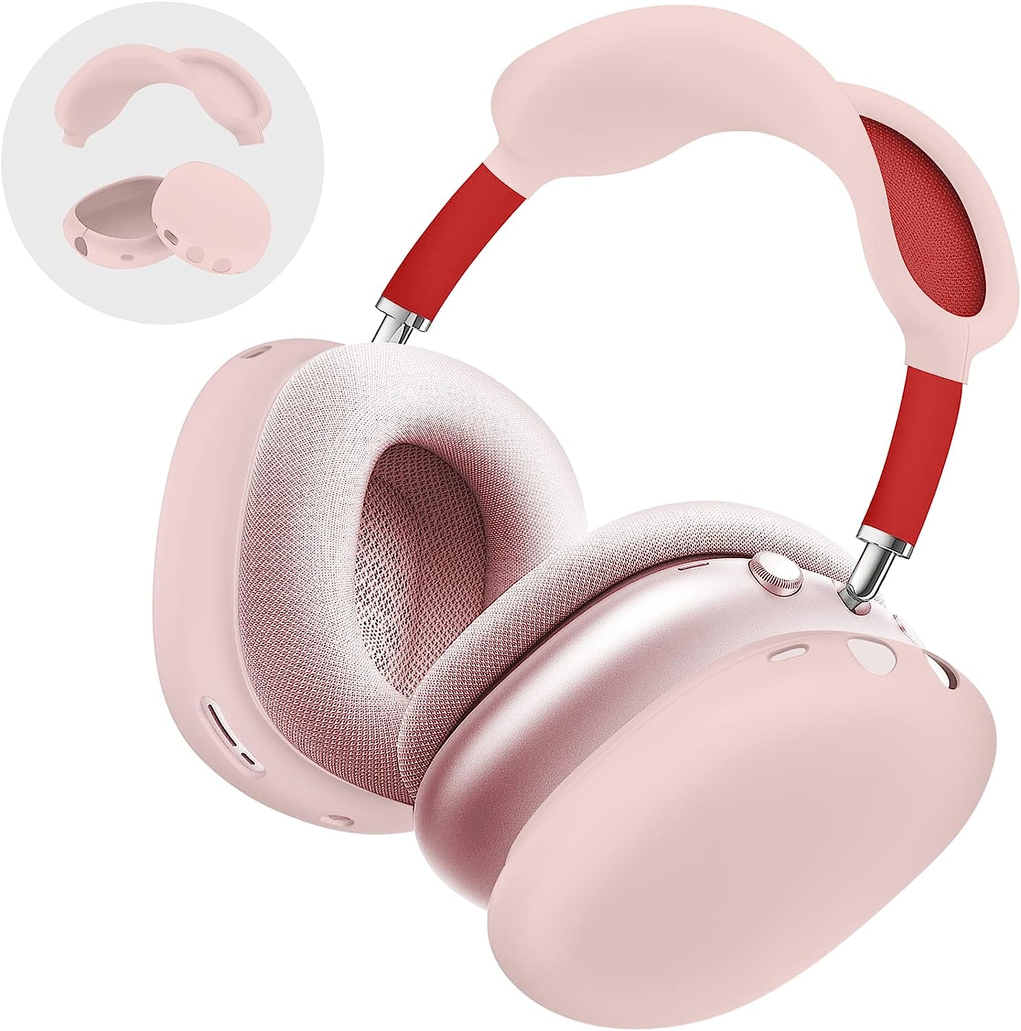 Vsagier Silicone Case for Airpods Max Headphones, Scratch-Resistant Earcup Caps and Headband Cover for Airpods Max, Airpods Max Accessory Skin Case,(Light Pink)  Vsagier   