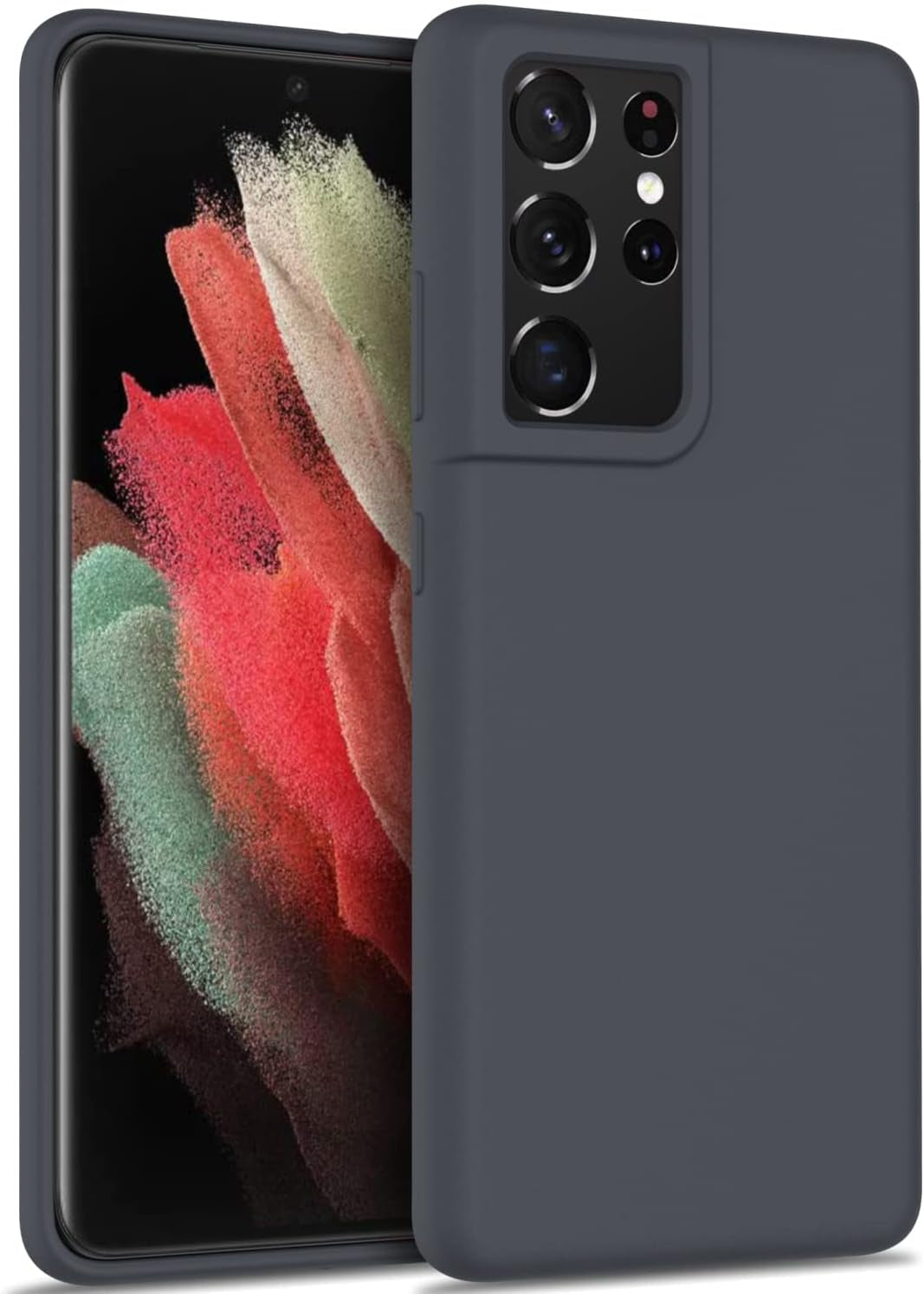 DEENAKIN for Samsung Galaxy S21 Ultra Case Silicone,Silky Smooth Flexible Gel Rubber Bumper Cover with Soft Microfiber Lining Slim Fit Protective Phone Case for Samsung Galaxy S21 Ultra Bright Yellow  DEENAKIN Dark Blue Samsung Galaxy S21 Ultra 