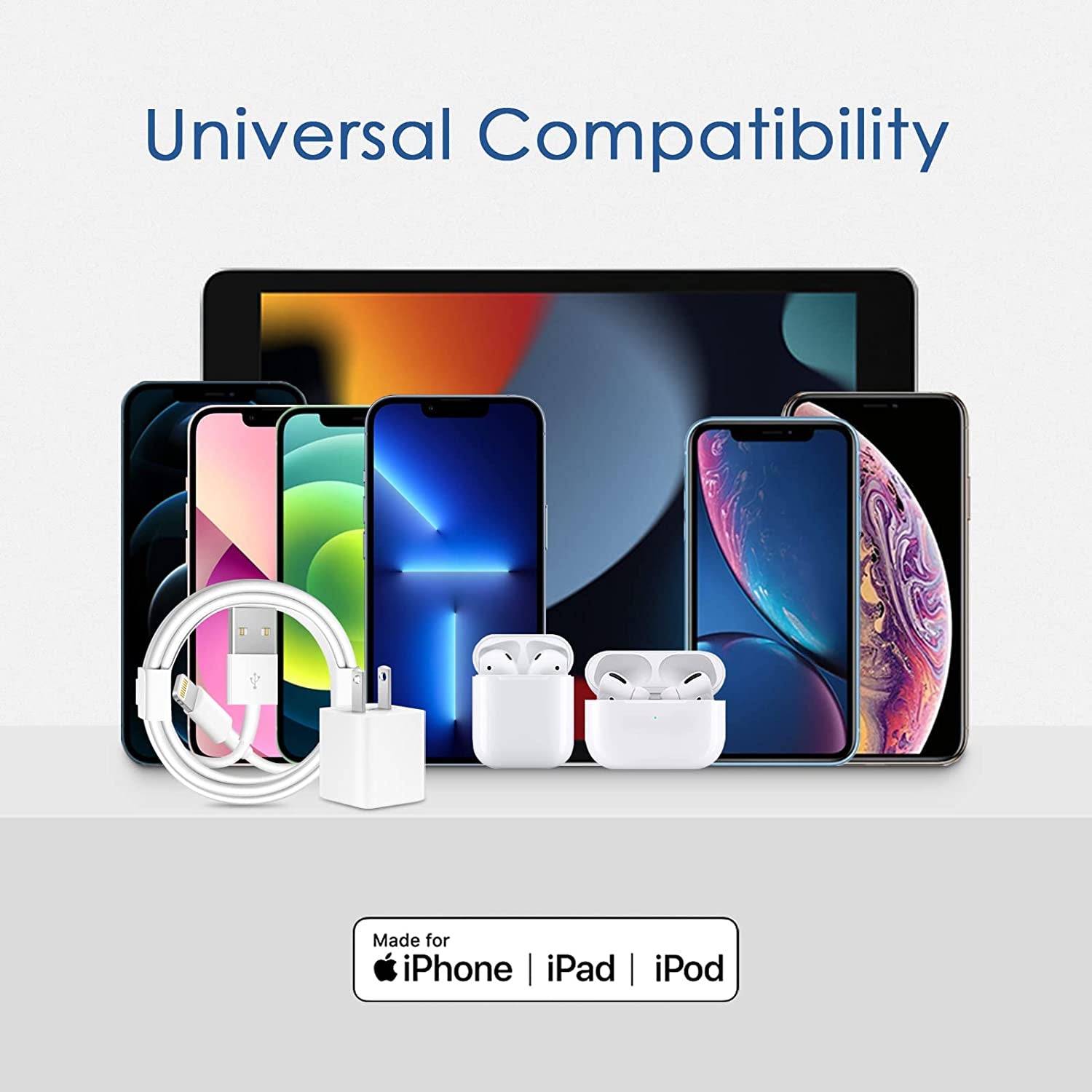 [Apple Mfi Certified] Iphone Charger,2Pack 6FT USB to Lightning Cable Apple Charging Cord USB Wall Chargers Block Power Adapter for Iphone 13/12/11/X/8 Plus/Xr/Xs Max/Se/Ipad  Shenzhen Yijiapin Trading Co., Ltd.   