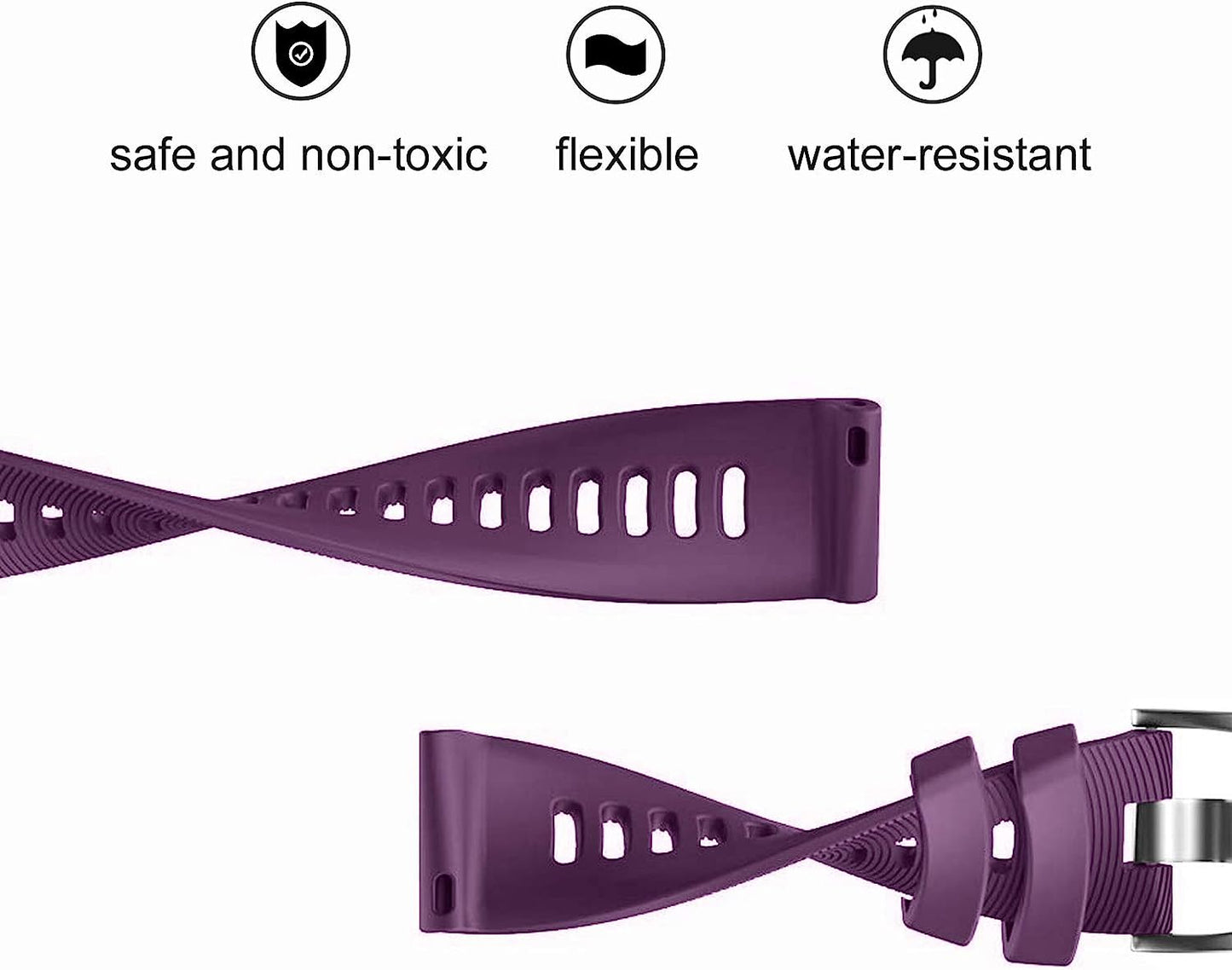 ISABAKE Watch Band for Garmin Forerunner 245 / 245 Music/ Forerunner 645 / 645 Music,Compatible with Garmin Vivoactive 3 /Venu Sq/Vivomove Hr，20Mm Soft Silicone Replacement Wristbands (Purple)  ISABAKE   