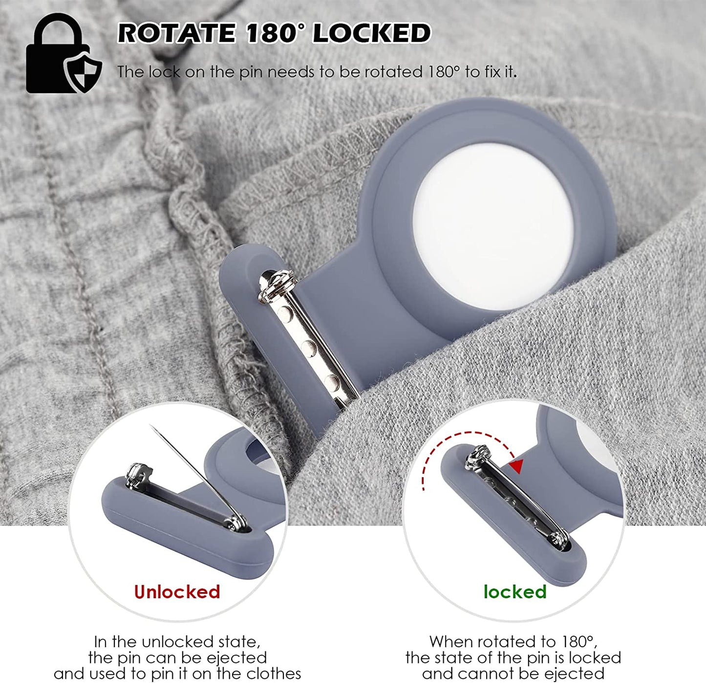 Airtag Hidden GPS Tracker Case,Airtag for Kids,Elderly,Pet,Clothing (Navy Blue&Blue)(Not GPS Included)  WALLFID   