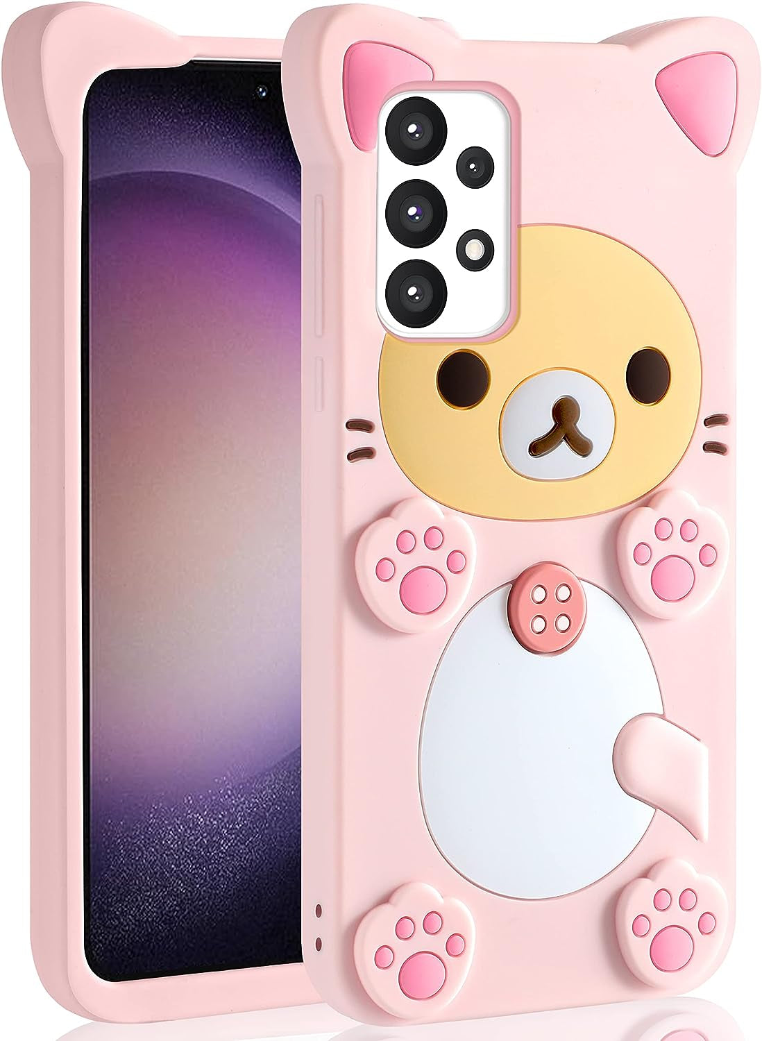 Stsnano Kawaii for Note 20 Ultra Case 3D Cute Cartoon Bear Phone Cases Fashion Cool Fun Funny Bear Soft TPU Covers for Samsung Galaxy Note 20 Ultra 5G 6.9" Silicone Cover for Women Girls Kids PK  STSNano Pk For Samsung Galaxy A53 5G 