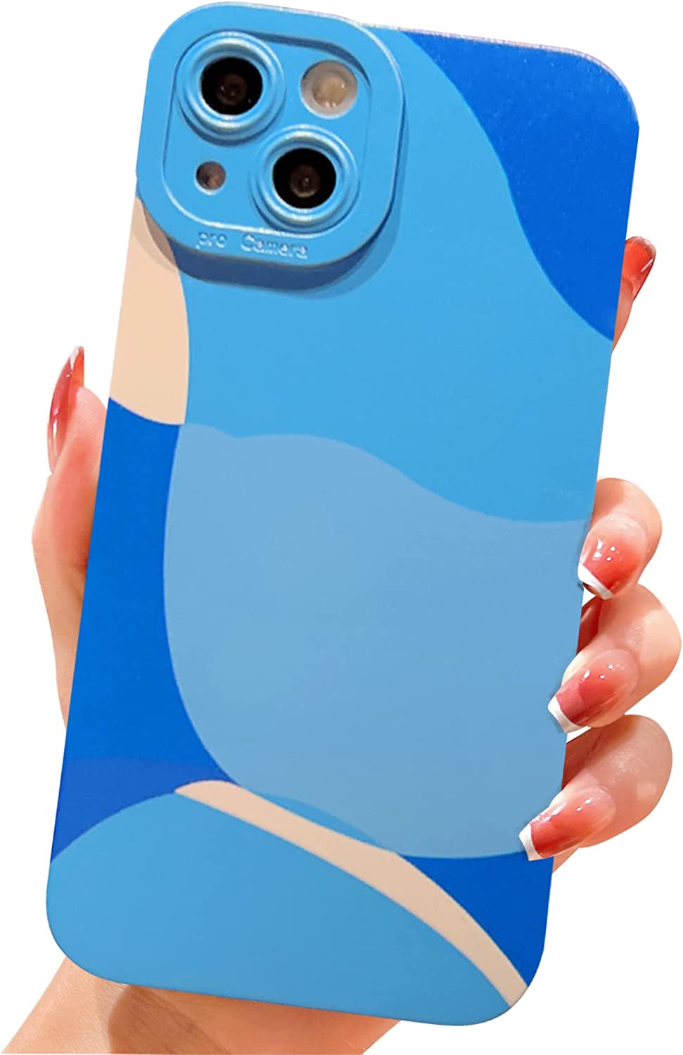 YKCZL Compatible with Iphone 14 plus Case,Cute Painted Art Heart Pattern Full Camera Lens Protective Slim Soft Shockproof Phone Case for Women Girls-Brown  YKCZL Dark Blue  