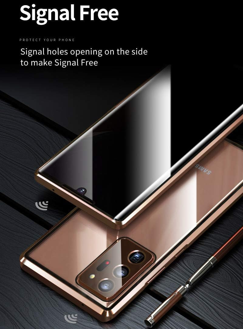 Galaxy Note 20 Ultra Case,Shinetop Privacy Anti-Peeping Magnetic Adsorption Case Metal Frame Front & Back Tempered Glass Flip Anti-Spy Cover Protective Case for Samsung Galaxy Note 20 Ultra (6.9 Inch)  Shinetop   