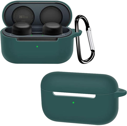 Antetek Compatible for Echo Buds 2 Wireless Earbuds Case with Keychain,Silicone Protective Cover Accessories Compatible with Echo Buds 2 Generation (Dark Green)  Antetek   