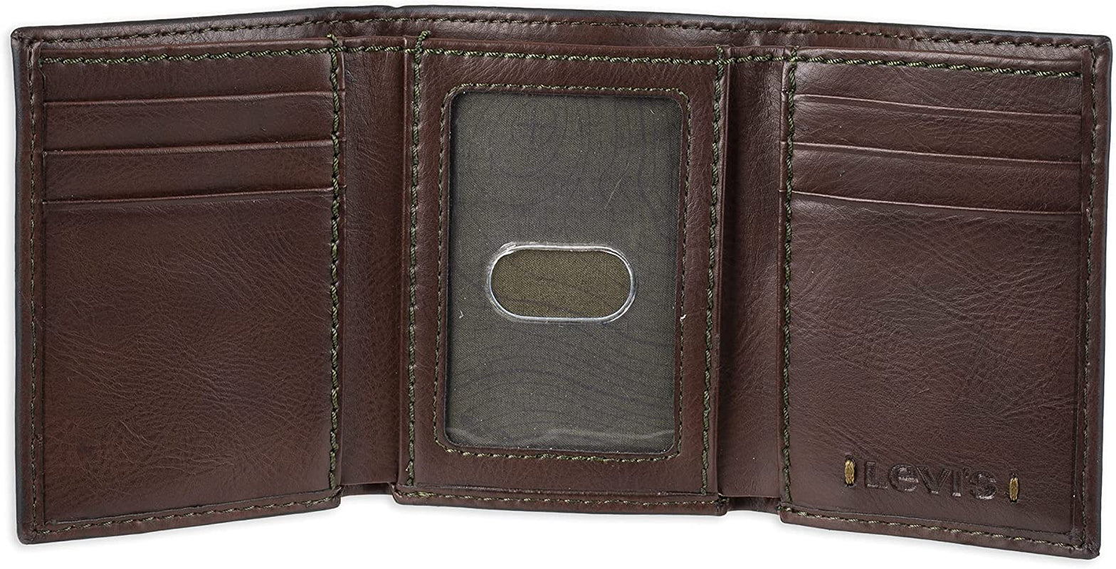 Levi'S Men'S Sleek and Slim Trifold Minimalist Wallet  Levi's   