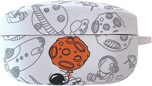 AOLABOKY Earphone Case for Sony Wf-1000Xm4,Cute Cartoon Astronaut Spaceman Stickers Wireless Earphone Case for Sony Wf 1000Xm4 with Hook (White)  AOLABOKY   