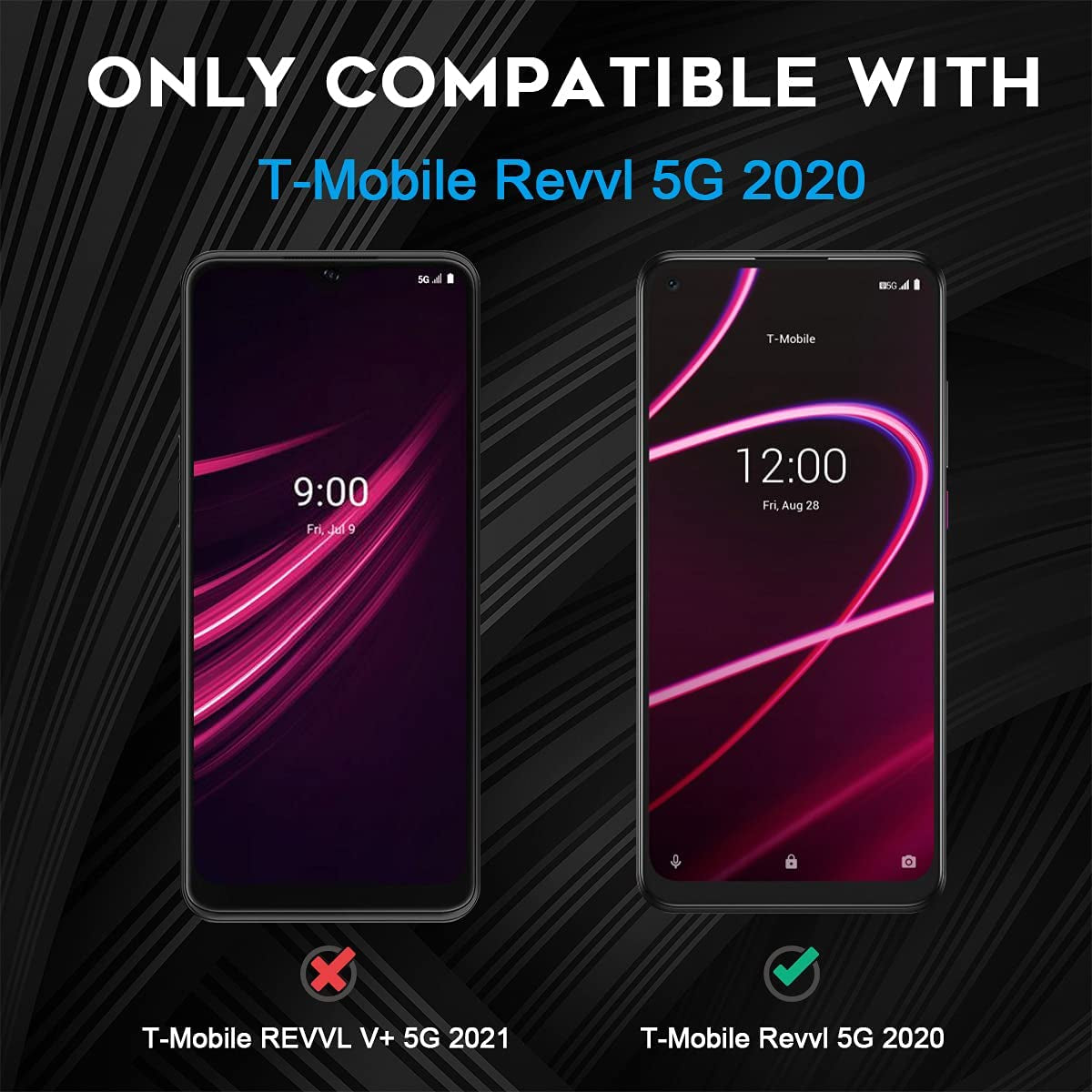 Orzero (3 Pack) Tempered Glass Screen Protector Compatible for T-Mobile Revvl 5G 2020 Release (Not Fits for T-Mobile REVVL V+ 5G 2021), 9 Hardness HD Anti-Scratch (Lifetime Replacement)  Orzero   
