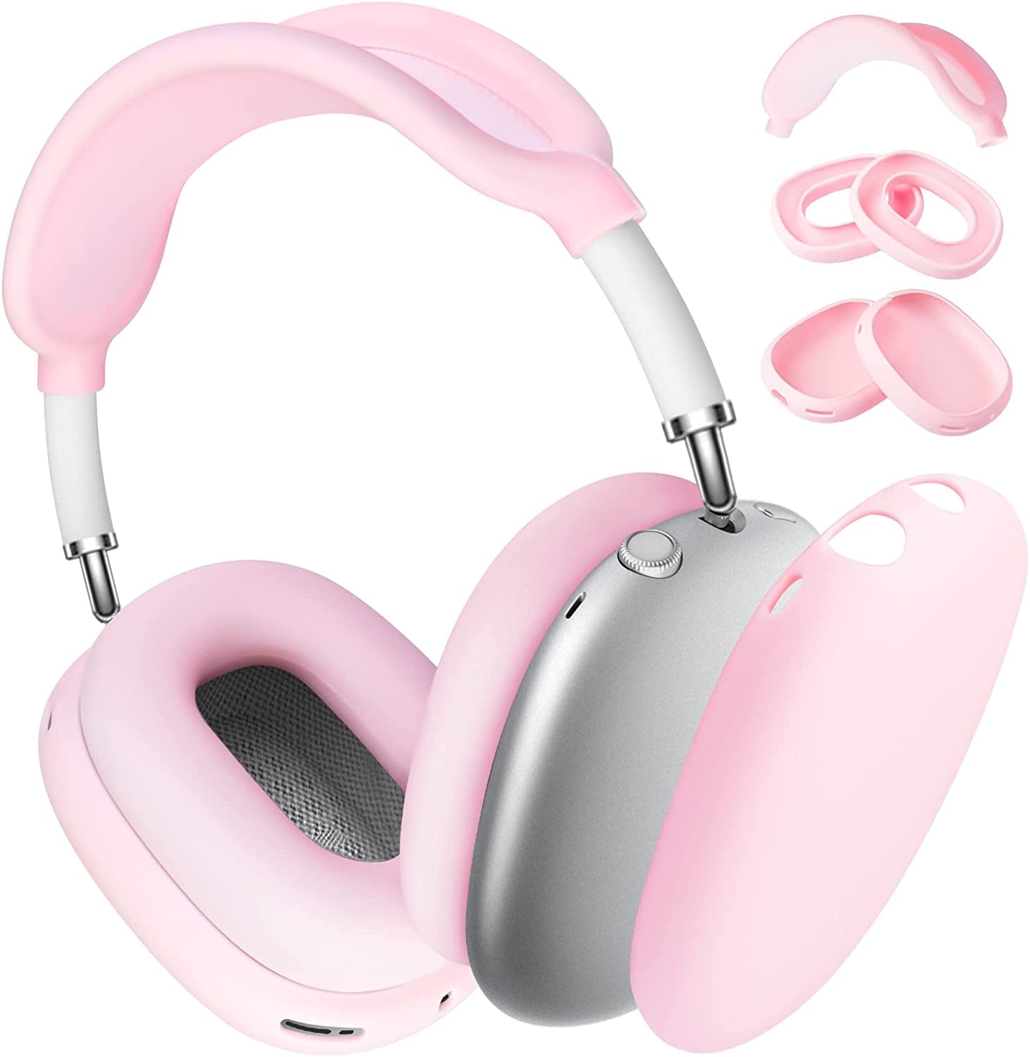 Yixuel Silicon Case for Airpods Max Headphones, Anti-Scratch Ear Pad Case Cover/Headband Cove/Ear Cups Cover for Airpods Max,Soft Silicone Accessories Cases (Pink)  Yixuel   