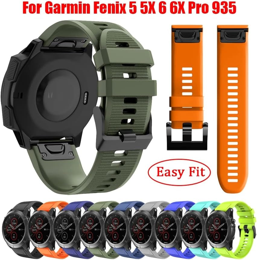 SCHIK Hot 26 22 20Mm Silicone Easy Fit Wrist Band for Garmin Fenix 5X 5 5S plus 3 3HR 6 6S 6X Pro Watch Quick Release Watchband Straps  SCHIK   