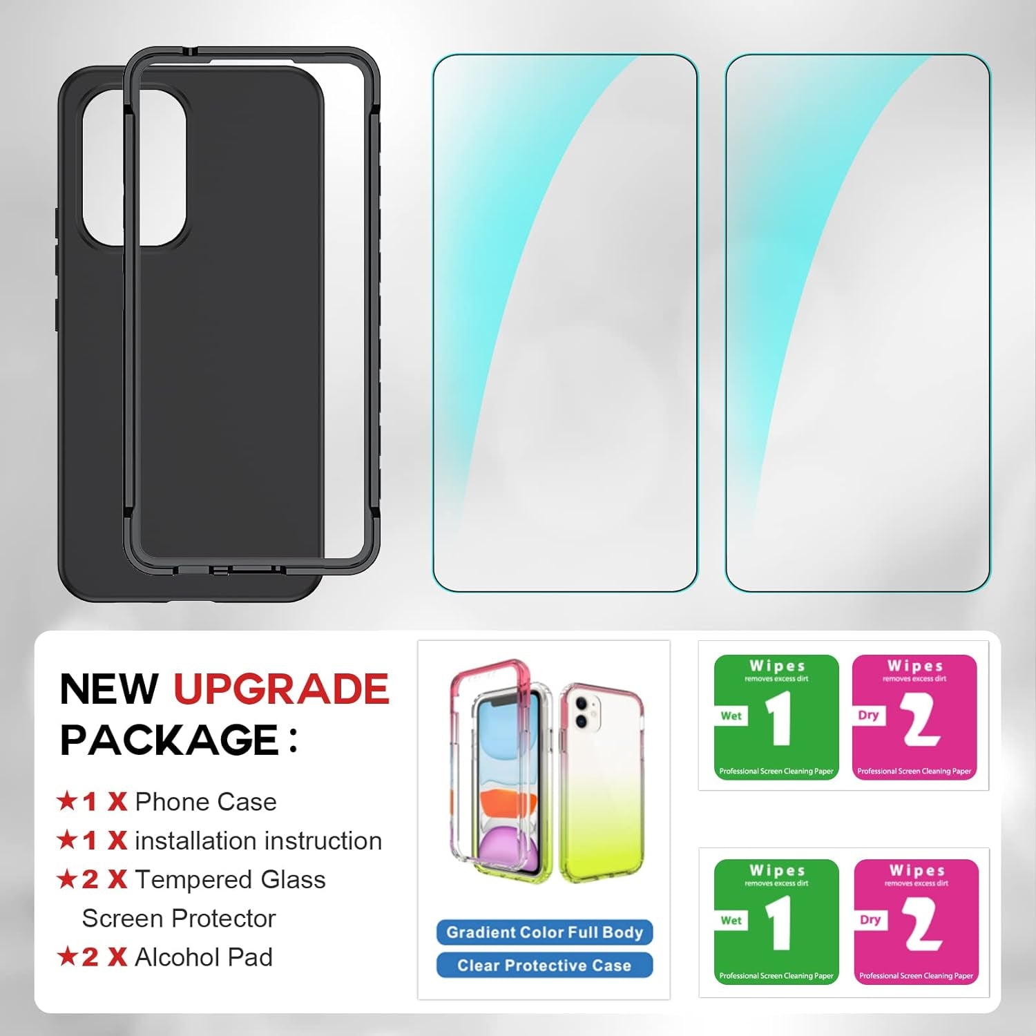 Leyi for Samsung A53 5G Case, Samsung Galaxy A53 5G Case with [2 X Tempered Glass Screen Protector], Full-Body Shockproof Soft Liquid Silicone Protective Phone Cover Case for Samsung A53, Black  LeYi   