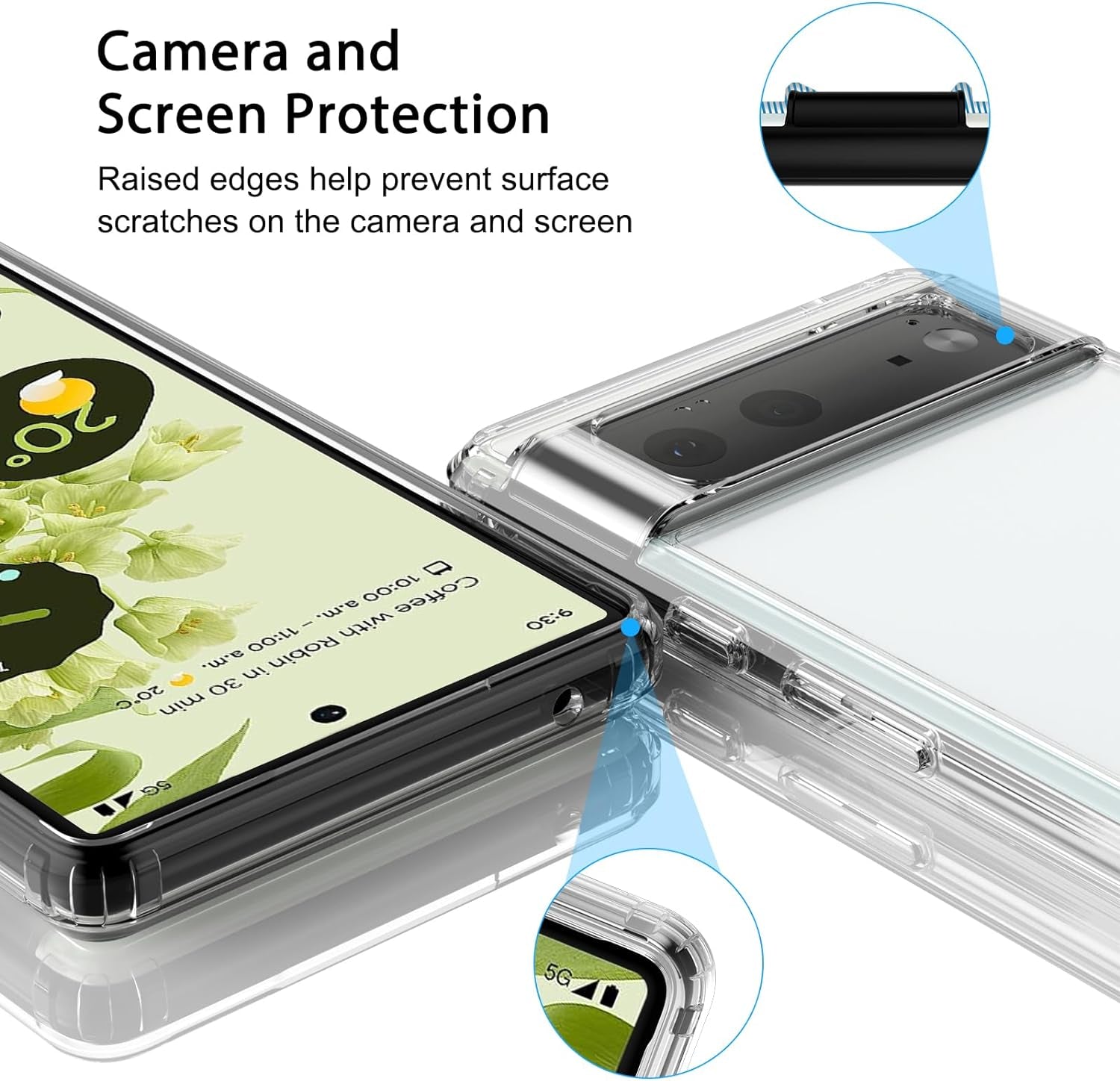 Meliya for Google Pixel 6 Case, Soft TPU Bumper with PC Hard Back Shockproof Anti-Scratched Phone Case Cover for Google Pixel 6 (Clear)  Meliya   