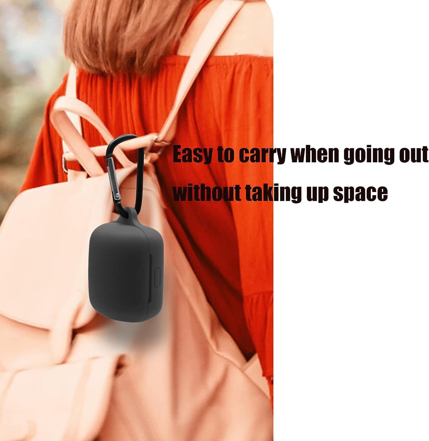 [2 Pack] Silicone Case for Sony Linkbuds WF-L900 Truly Wireless Earbud,Premium Soft Skin Cover Shock-Absorbing,Anti-Scratch Protective Case with Keychain,Black Pink  20220406sn-8   