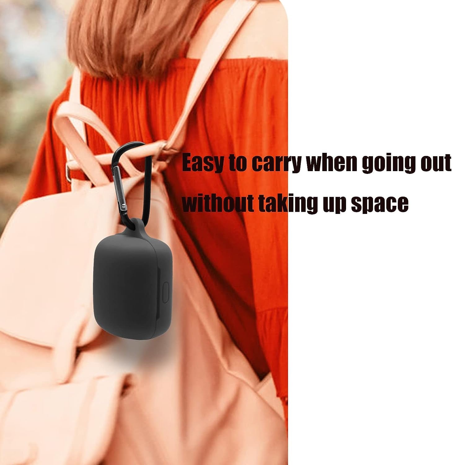 [2 Pack] Silicone Case for Sony Linkbuds WF-L900 Truly Wireless Earbud,Premium Soft Skin Cover Shock-Absorbing,Anti-Scratch Protective Case with Keychain,Black Pink  20220406sn-8   