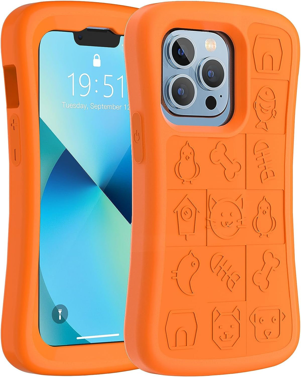 SUPFINE Magnetic for Iphone 13 Case Clear [Compatible with Magsafe][Never Yellow][2+Tempered Glass Screen Protector] Non-Slip Shockproof Phone Case,Flexible Bumper Designed for Thin Cover,Clear  SUPFINE Orange Iphone 13 