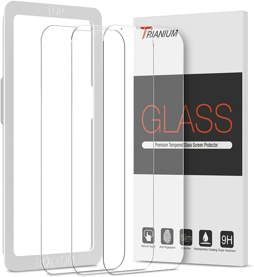 Trianium Tempered Glass Screen Protector Designed for Apple Iphone 13 (2021) /Iphone 13 Pro (2021), 3 Pack [Alignment Case Tool Included]  Trianium   