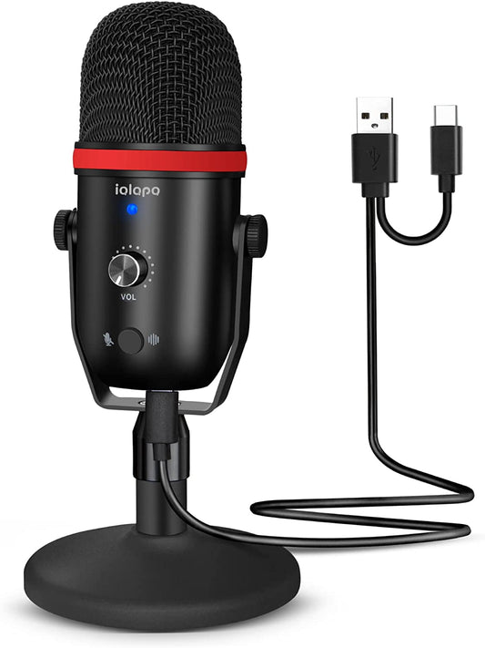 Iqlqpq Podcast Microphone USB Microphone for Phone,Pc/Laptop/Ps4/5,Professional ASMR Microphone with Noise Cancelling Plug and Play Microphone for Streaming,Podcast,Studio  iQlQPQ   