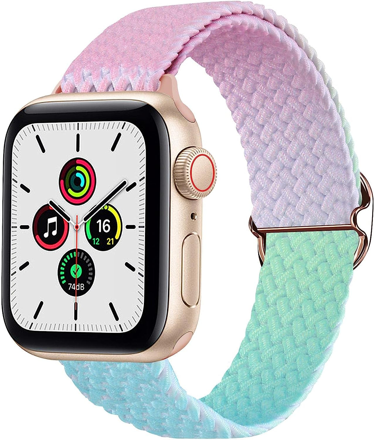 Vevexiao Stretchy Braided Solo Loop Bands Compatible with Apple Watch Ultra Band 44Mm 40Mm 38Mm 42Mm 41Mm 45Mm 49Mm Iwatch Bands Women Men, Elastic Strap for Iwatch SE Series 8/7/6/5/4/3/2/1  VeveXiao Pink green blue 42mm/44mm/45mm/49mm 