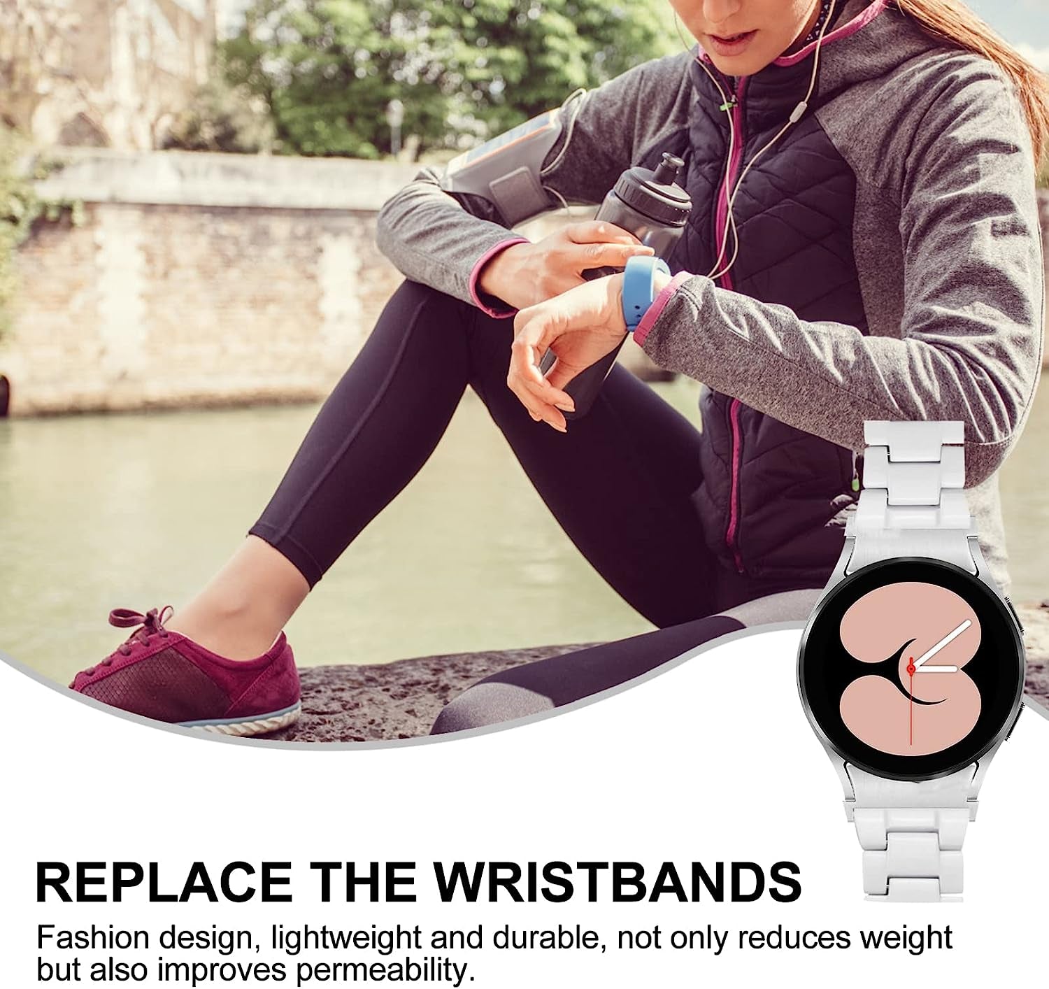 Sosoport Stainless Steel Watch Band Seamless Watch Belt Stainless Watchband Anti- Slip Watch Band Compatible for Watch4  Sosoport   