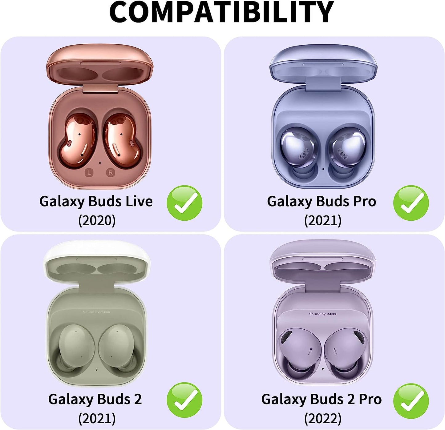 CACOE Transparent Cute Case for Samsung Galaxy Buds 2 Pro Case (2022)/ Samsung Galaxy Buds Pro (2021)/Galaxy Buds 2 /Galaxy Buds Live, Silicone Protective Earbuds Charging Cover with Keychain  CACOE   