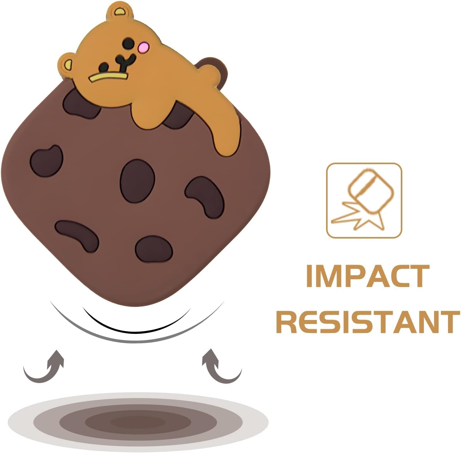 Powerbeats Pro Case, 3D Cute Cartoon Character Shockproof Protective Silicone Case Cover for Powerbeats Pro with Keychain for Girls Women Kids (Cookie Bear)  LDSXAY   