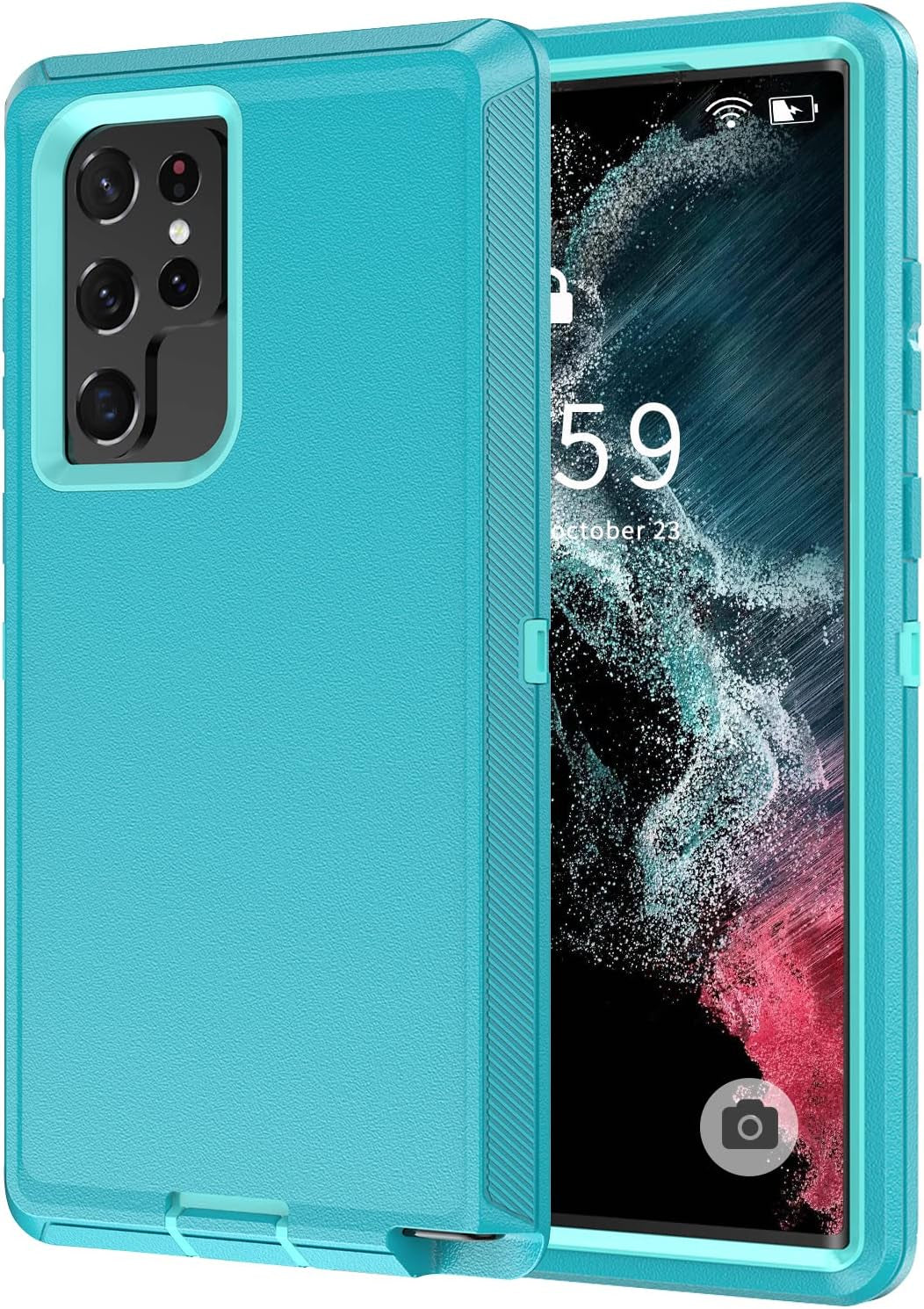 SZFIRSTEY Case for Galaxy S22 Ultra, Drop Protection Rugged Shockproof Military Protective Bumper Phone Cover Armor Heavy Duty for Samsung Galaxy S22 Ultra (Black)  SZFIRSTEY Teak/Light Green Galaxy S22 Ultra 