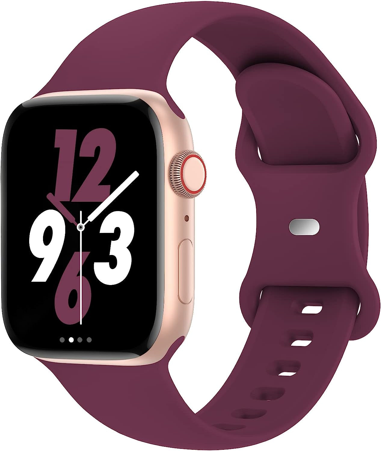 Acrbiutu Bands Compatible with Apple Watch 38Mm 40Mm 41Mm 42Mm 44Mm 45Mm 49Mm, Replacement Soft Silicone Sport Accessory Strap Wristbands for Iwatch Series Ultra 8/7/6/5/4/3/2/1 SE Women Men  Acrbiutu B,Plum 42/44/45/49mm M/L 