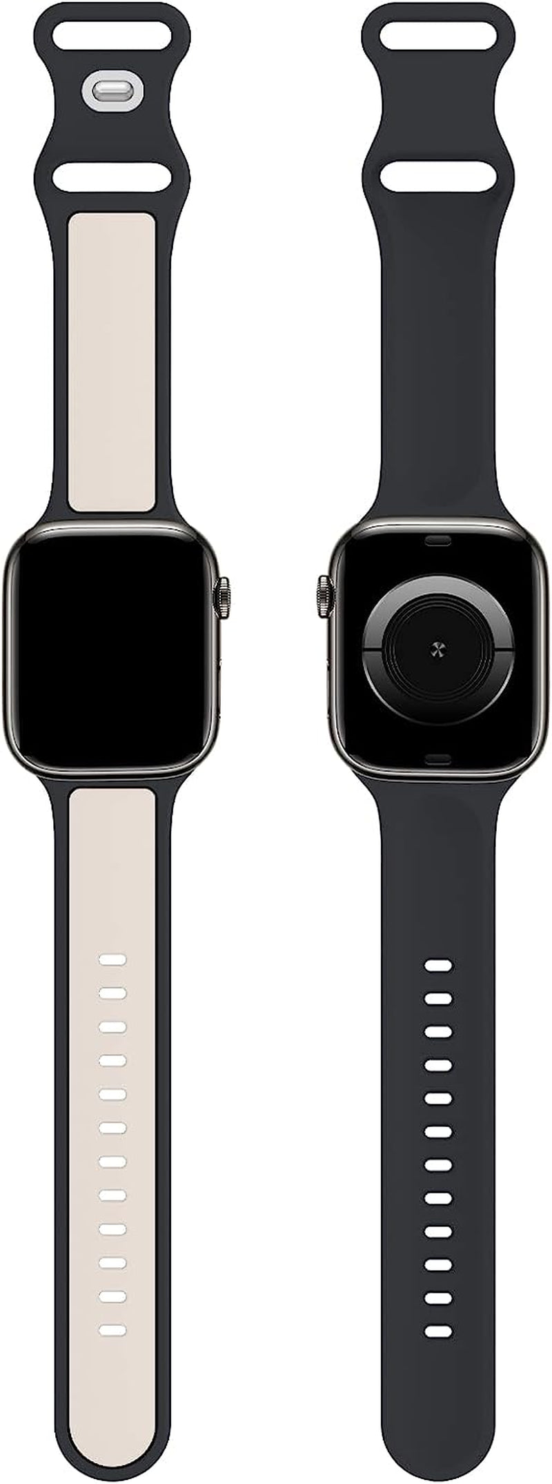 Acrbiutu Two-Toned Dual Color Bands Compatible with Apple Watch 38Mm 40Mm 41Mm 42Mm 44Mm 45Mm 49Mm, Replacement Soft Silicone Sport Strap for Iwatch Series Ultra 8/7/6/5/4/3/2/1 SE Women Men  Acrbiutu   