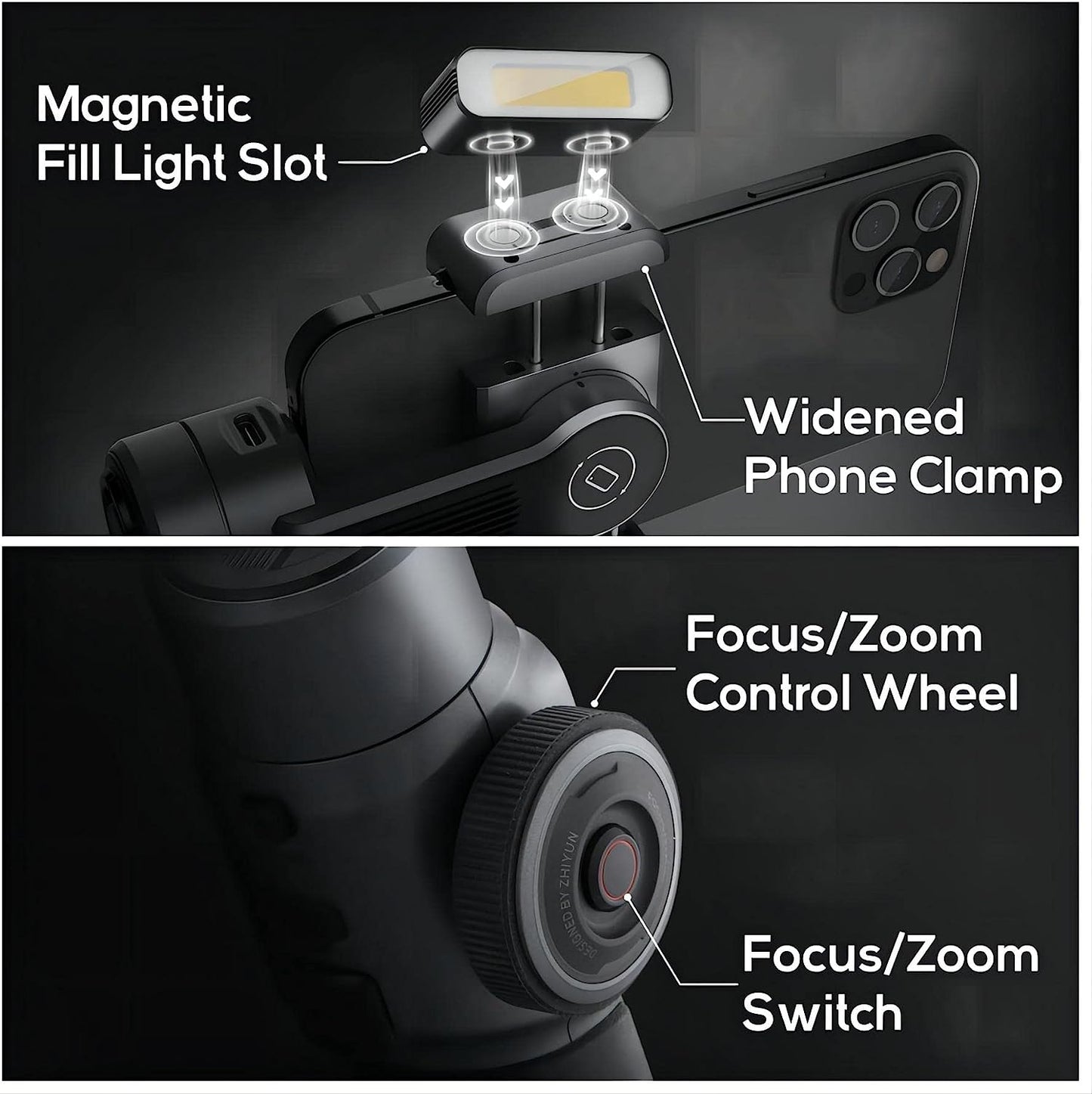 Zhiyun Smooth 5 Combo Gimbal Stabilizer for Smartphone, 3-Axis Portable Android and Iphone Gimbal Stabilizer with Tripod, LED Fill Light & Carrying Bag for Video Recording, Vlogging, Youtube, Tiktok  ZHIYUN   