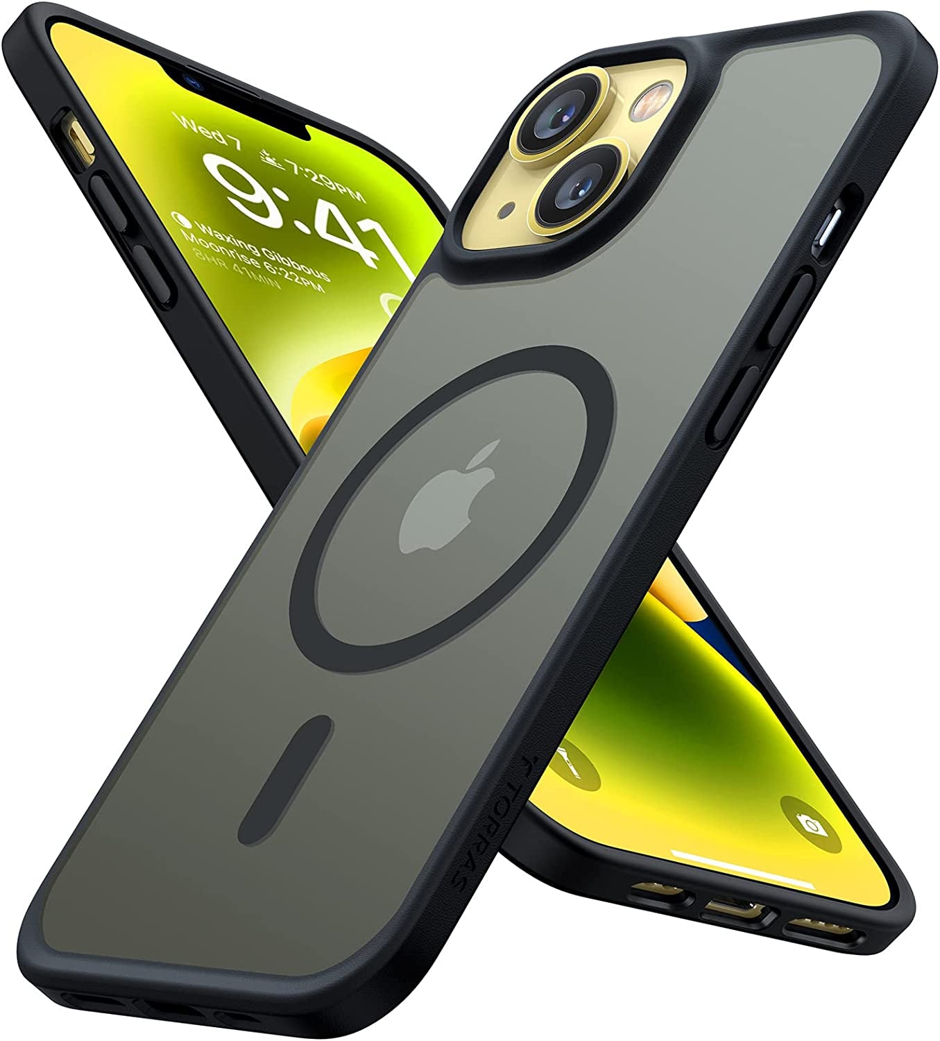 TORRAS 2023 New Magnetic for Iphone 14 Case for Iphone 13 Case - 10FT Military Grade Drop Tested, Compatible with Magsafe, Slim Protective Translucent Matte Phone Case for Iphone 14& Iphone13, Black  TORRAS Black  